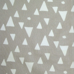 Printed Cotton MOMY Linen / White